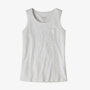Patagonia Fitted White Sleeveless Tank Top